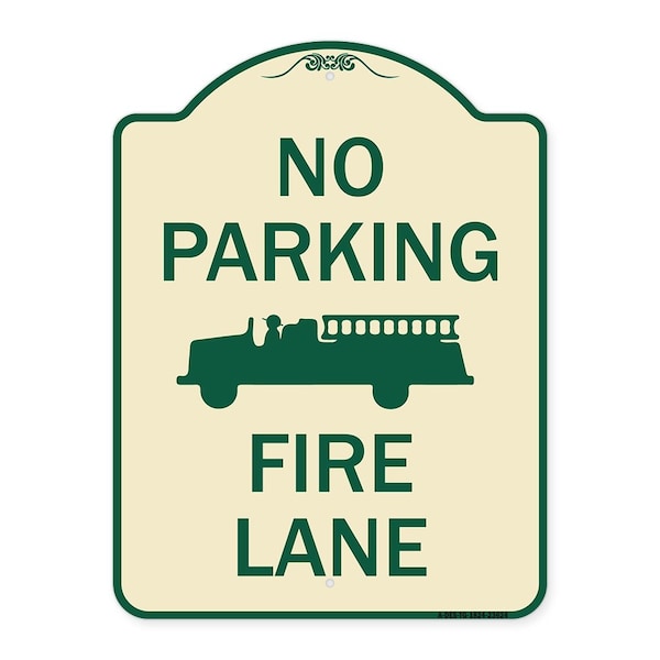 Signmission No Parking Fire Lane with Graphic Heavy-Gauge Aluminum Architectural Sign, 24" x 18", TG-1824-23624 A-DES-TG-1824-23624 - main